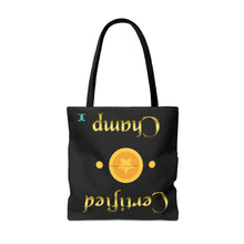 Load image into Gallery viewer, Certified Champ V2 (Gold) Black Tote Bag (AOP)
