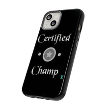 Load image into Gallery viewer, Certified Champ V2 (Silver) iPhone 14 Black Tough Cases
