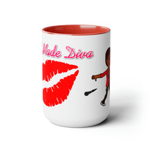 Load image into Gallery viewer, Self Made Diva Two-Tone Coffee Mugs, 15oz
