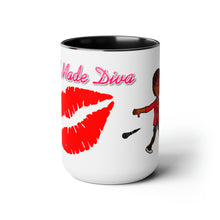 Load image into Gallery viewer, Self Made Diva Two-Tone Coffee Mugs, 15oz
