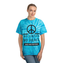 Load image into Gallery viewer, Peaceful Revolution Tie-Dye Tee - No Justice No Peace 2025 and Beyond
