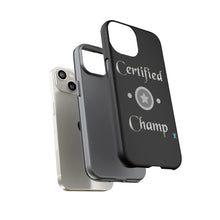 Load image into Gallery viewer, Certified Champ V2 (Silver) iPhone 14 Black Tough Cases
