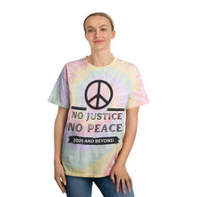 Load image into Gallery viewer, Peace &amp; Justice Tie-Dye Tee - Spiral Design for Activists
