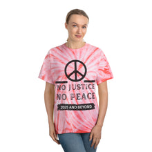Load image into Gallery viewer, Peaceful Revolution Tie-Dye Tee - No Justice No Peace 2025 and Beyond
