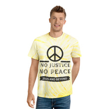 Load image into Gallery viewer, Peaceful Revolution Tie-Dye Tee - No Justice No Peace 2025 and Beyond
