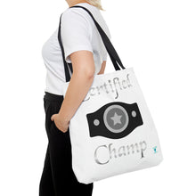 Load image into Gallery viewer, Certified Champ V2 White (Silver) Tote Bag (AOP)
