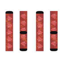 Load image into Gallery viewer, Jackson State University (JSU) Flaming Red Sublimation Socks
