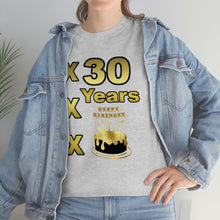 Load image into Gallery viewer, Happy Birthday (30 Years/XXX Years) Unisex Heavy Cotton Tee.
