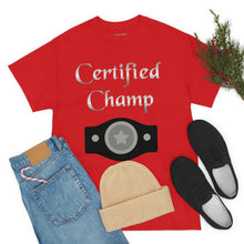 Load image into Gallery viewer, Certified Champ (Silver) Unisex Heavy Cotton Tee
