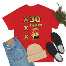 Load image into Gallery viewer, Happy Birthday (30 Years/XXX Years) Unisex Heavy Cotton Tee.
