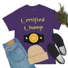 Load image into Gallery viewer, Certified Champ (Gold) Unisex Heavy Cotton Tee.
