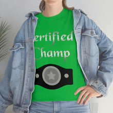 Load image into Gallery viewer, Certified Champ (Silver) Unisex Heavy Cotton Tee
