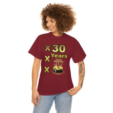 Load image into Gallery viewer, Happy Birthday (30 Years/XXX Years) Unisex Heavy Cotton Tee.
