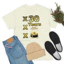 Load image into Gallery viewer, Happy Birthday (30 Years/XXX Years) Unisex Heavy Cotton Tee.
