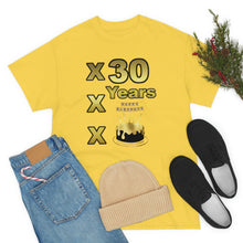 Load image into Gallery viewer, Happy Birthday (30 Years/XXX Years) Unisex Heavy Cotton Tee.
