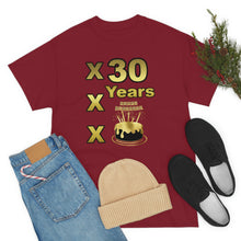 Load image into Gallery viewer, Happy Birthday (30 Years/XXX Years) Unisex Heavy Cotton Tee.
