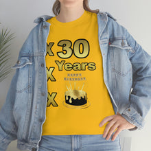 Load image into Gallery viewer, Happy Birthday (30 Years/XXX Years) Unisex Heavy Cotton Tee.
