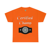 Load image into Gallery viewer, Certified Champ (Silver) Unisex Heavy Cotton Tee
