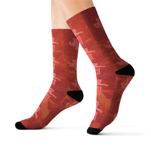 Load image into Gallery viewer, Jackson State University (JSU) Flaming Red Sublimation Socks
