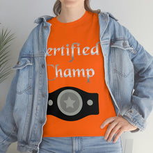 Load image into Gallery viewer, Certified Champ (Silver) Unisex Heavy Cotton Tee
