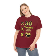 Load image into Gallery viewer, Happy Birthday (30 Years/XXX Years) Unisex Heavy Cotton Tee.

