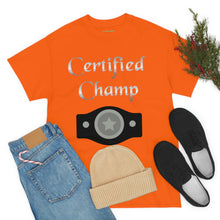 Load image into Gallery viewer, Certified Champ (Silver) Unisex Heavy Cotton Tee
