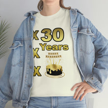 Load image into Gallery viewer, Happy Birthday (30 Years/XXX Years) Unisex Heavy Cotton Tee.
