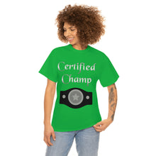 Load image into Gallery viewer, Certified Champ (Silver) Unisex Heavy Cotton Tee
