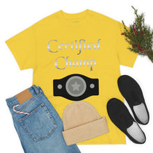 Load image into Gallery viewer, Certified Champ (Silver) Unisex Heavy Cotton Tee
