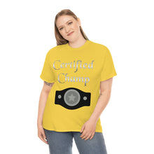 Load image into Gallery viewer, Certified Champ (Silver) Unisex Heavy Cotton Tee
