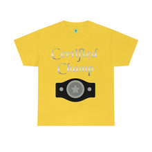Load image into Gallery viewer, Certified Champ (Silver) Unisex Heavy Cotton Tee

